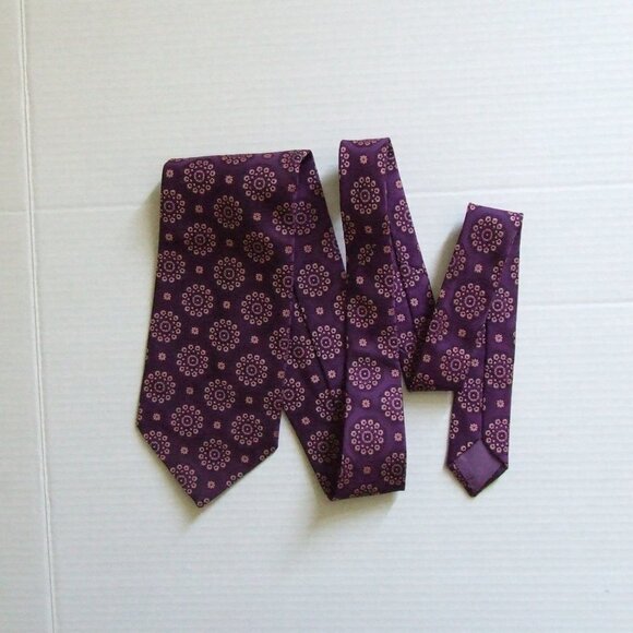 Playboy Neckwear tie vintage purple pink mandala floral pattern necktie 1960s - Picture 8 of 9